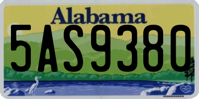 AL license plate 5AS9380