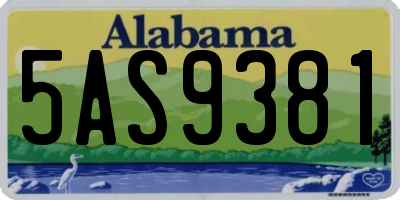 AL license plate 5AS9381