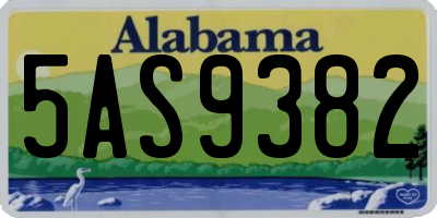 AL license plate 5AS9382