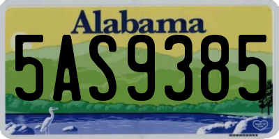 AL license plate 5AS9385