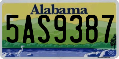 AL license plate 5AS9387