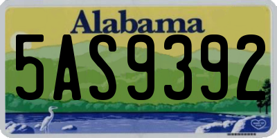 AL license plate 5AS9392