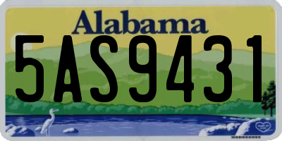 AL license plate 5AS9431