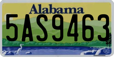 AL license plate 5AS9463