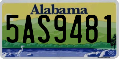 AL license plate 5AS9481