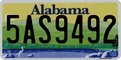 AL license plate 5AS9492