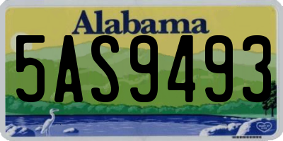 AL license plate 5AS9493