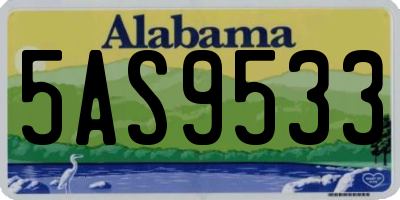 AL license plate 5AS9533