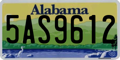 AL license plate 5AS9612