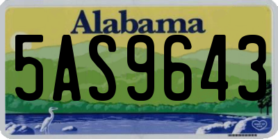 AL license plate 5AS9643