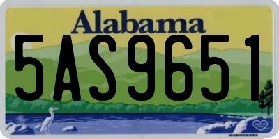 AL license plate 5AS9651