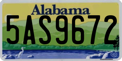 AL license plate 5AS9672