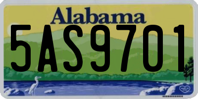 AL license plate 5AS9701
