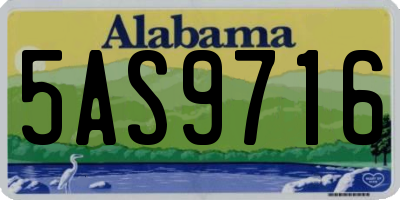 AL license plate 5AS9716