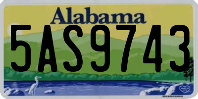 AL license plate 5AS9743