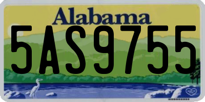 AL license plate 5AS9755