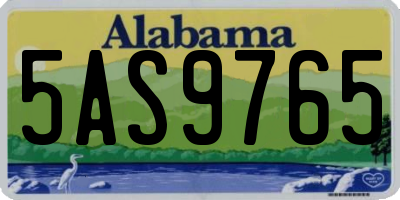 AL license plate 5AS9765