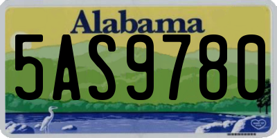 AL license plate 5AS9780