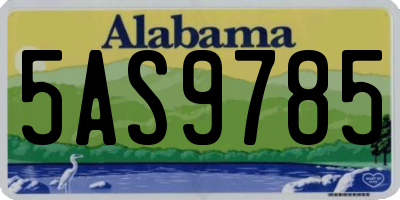 AL license plate 5AS9785