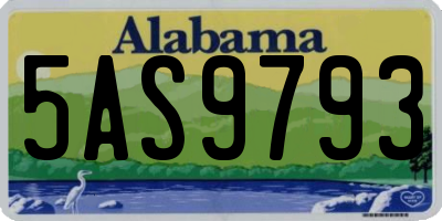 AL license plate 5AS9793