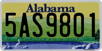 AL license plate 5AS9801