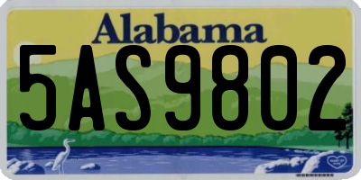 AL license plate 5AS9802