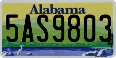 AL license plate 5AS9803