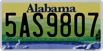 AL license plate 5AS9807