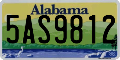 AL license plate 5AS9812