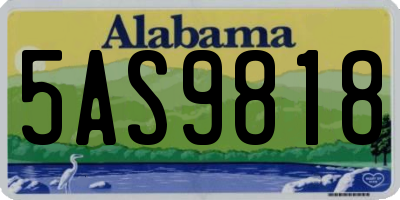 AL license plate 5AS9818