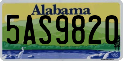 AL license plate 5AS9820