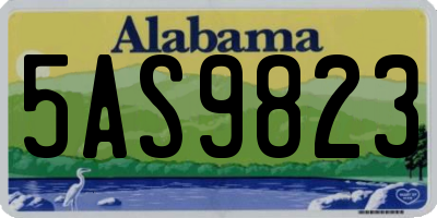 AL license plate 5AS9823