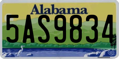 AL license plate 5AS9834