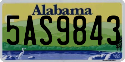 AL license plate 5AS9843