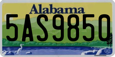 AL license plate 5AS9850