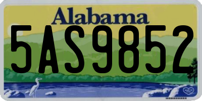 AL license plate 5AS9852