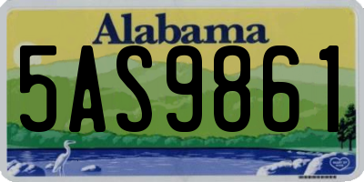 AL license plate 5AS9861