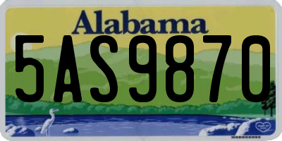 AL license plate 5AS9870