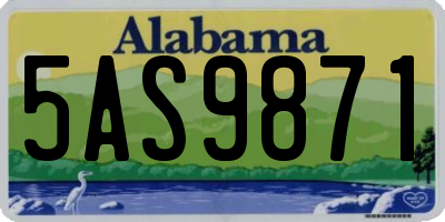 AL license plate 5AS9871