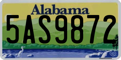 AL license plate 5AS9872