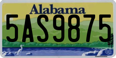 AL license plate 5AS9875