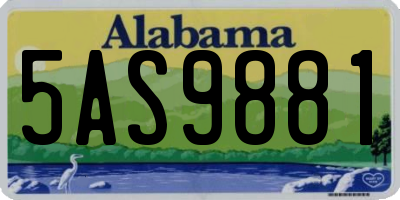 AL license plate 5AS9881
