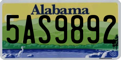 AL license plate 5AS9892