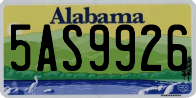 AL license plate 5AS9926