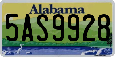 AL license plate 5AS9928