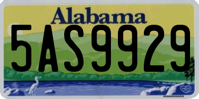 AL license plate 5AS9929