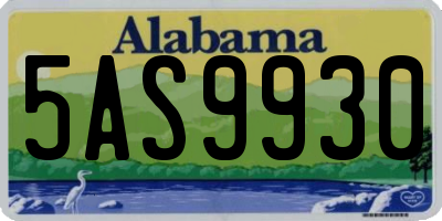 AL license plate 5AS9930