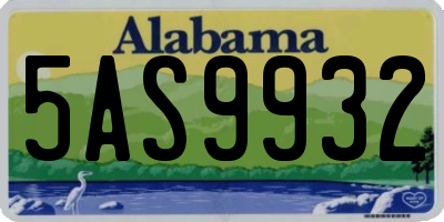 AL license plate 5AS9932