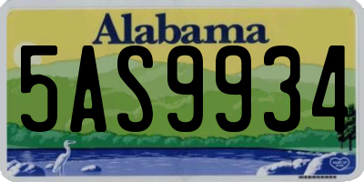 AL license plate 5AS9934