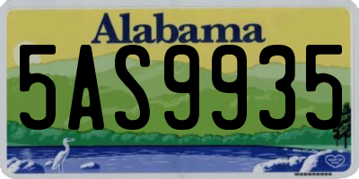 AL license plate 5AS9935